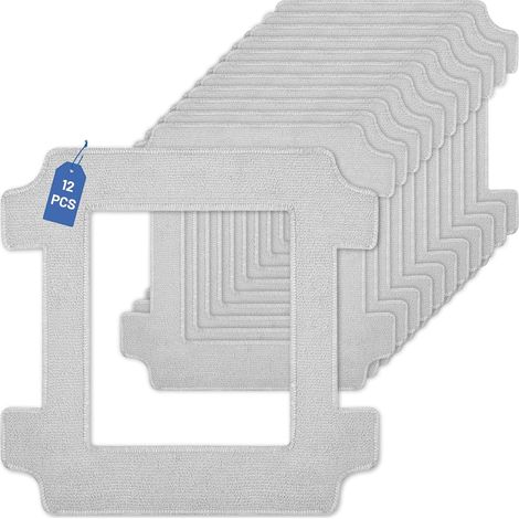 Ensemble de 12 lingettes de nettoyage pour accessoires Ecovacs W850 – Chiffons en microfibre lavables, conçus pour les robots nettoyeurs de vitres (1/5)