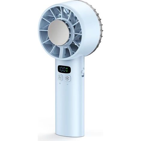 Tragbarer Handventilator, Mini-Turboventilator, Taschenventilator mit 5200-mAh-Akku, Kühlung, einstellbare Geschwindigkeit (1-100), geeignet für Camping, Outdoor (blau)
