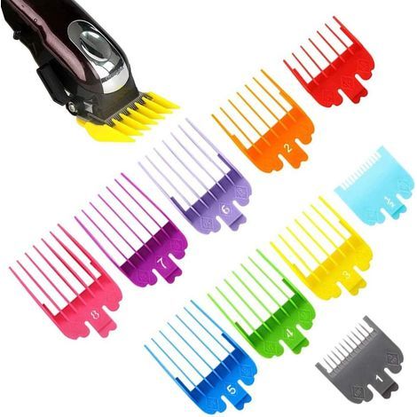 Guide Comb Set, 10 Pieces Colorful Hair Clipper Comb Guide Comb Cutting Guides Replacement Protection Set Compatible with Clippers (1/5)
