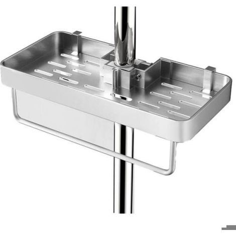 Étagère de Douche en Aluminium avec Porte Serviettes Organisateur de Salle de Bain Sans Perçage Support de Rangement pour (1/5)