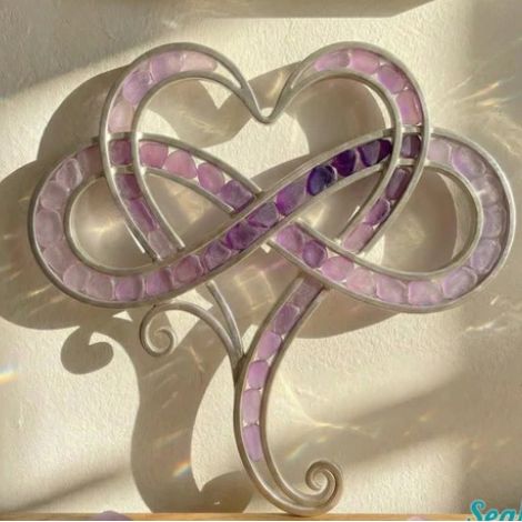 Décoration en verre de mer en forme de cœur infini, 20 cm - Pendentif cœur - D