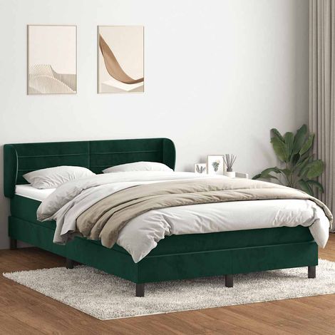 Boxspringbett mit Matratze Dunkelgrün 160x220 cm Samt