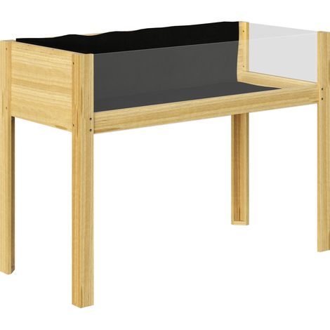 Jardinière sur pied design 2 panneaux acryliques transparents bois sapin pré-huilé (1/5)