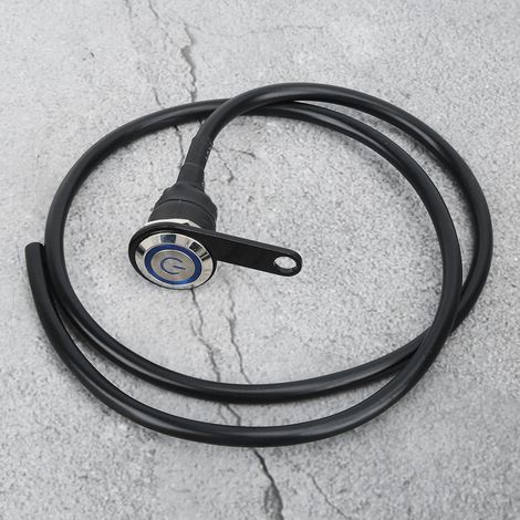 Interrupteur de commande au guidon de moto pour phares, projecteurs et feux de brouillard (marche/arrêt) avec LED bleue (1/4)