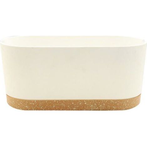 Planteur rectangulaire, jardinière en plastique, jardinière pour légumes, balcon, jardinière simple,(blanc)40 x 17,8 cm (1/5)