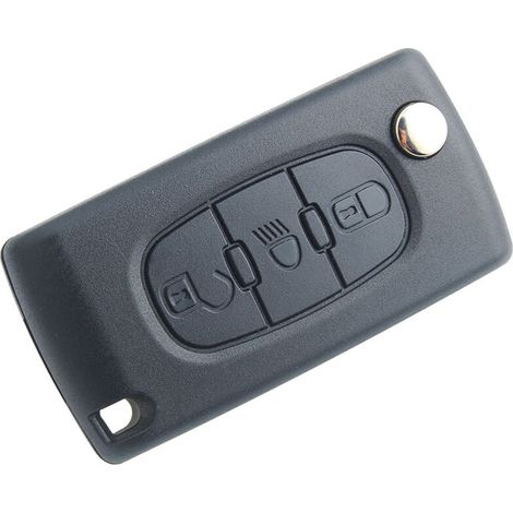 CE0523 Kompatibles 2-Tasten-Schlüsselgehäuse mit Klappschlüssel für Peugeot 207 307 308 407 408 3008 5008 Citroen C2 C3 C4 C5 C6 C8 (2 Tasten, CE0523)