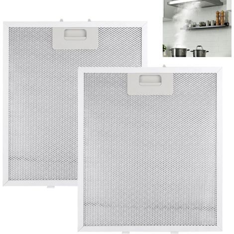 Lot de 2 filtres en métal pour hotte aspirante - 32 x 26 cm - Filtre à graisse en aluminium avec 5 couches de tissu métallique - Filtre universel pour hotte aspirante