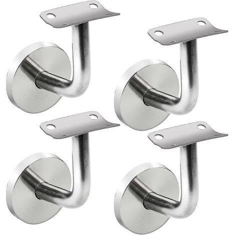 Ensemble de supports de main courante muraux, support de rampe d'escalier en acier inoxydable, support de main courante avec cache décoratif, convient à une utilisation intérieure et extérieure. (1/3)