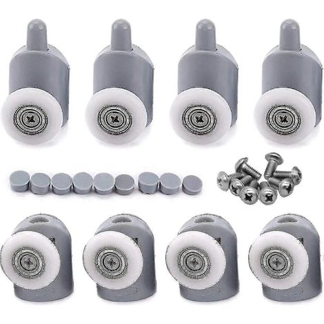 Roulettes de 23 mm (lot de 8) pour porte de douche et porte coulissante de salle de bain (1/4)