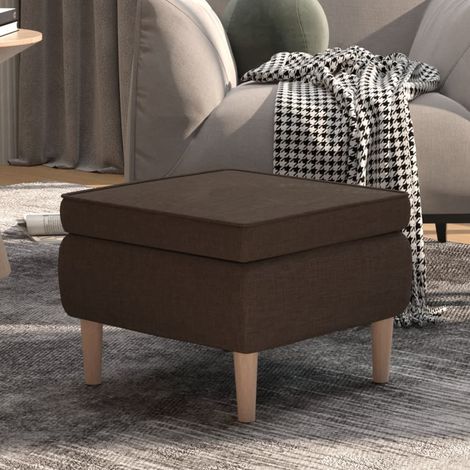 Hocker mit Holzbeinen Dunkelbraun Stoff vidaXL (1/5)