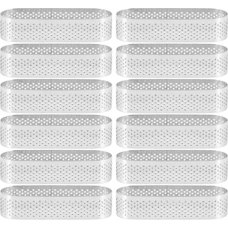 12 moules à tartelettes ovales pour desserts français, mousses, tartes aux fruits, anneaux à tartelettes (1/5)