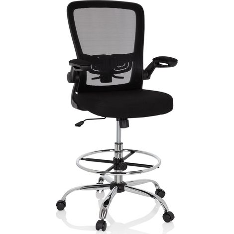 Arbeitsstuhl / Arbeitshocker VENDO WORK Netzstoff / Stoff schwarz hjh OFFICE (1/5)
