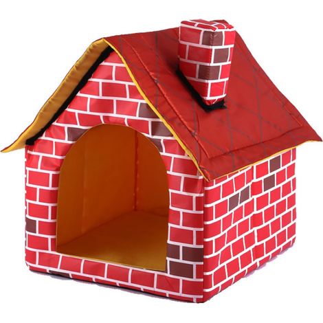 Caseta para perros con cojín de poliéster extraíble, tienda lavable para perros pequeños y medianos. (1/3)