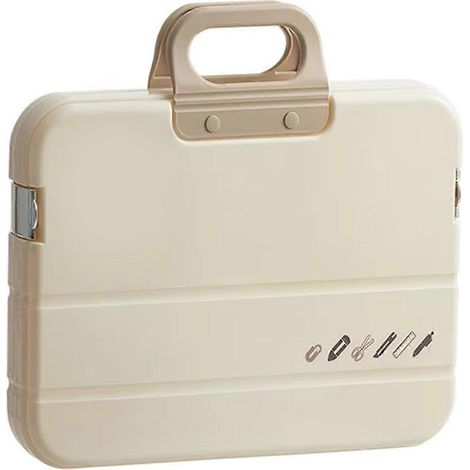 Chemise de classement A4 en plastique avec poignée verrouillable, boîte de rangement portable et étanche, fournitures de classement, sac à documents multi-usages B (1/5)
