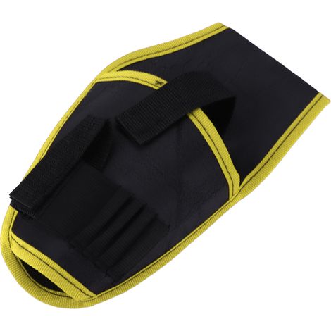 Multifunktionale Gürteltasche für 12-V-Elektrobohrmaschinen, aus Polyester, mit gelbem Rand (TZ-191). (1/5)