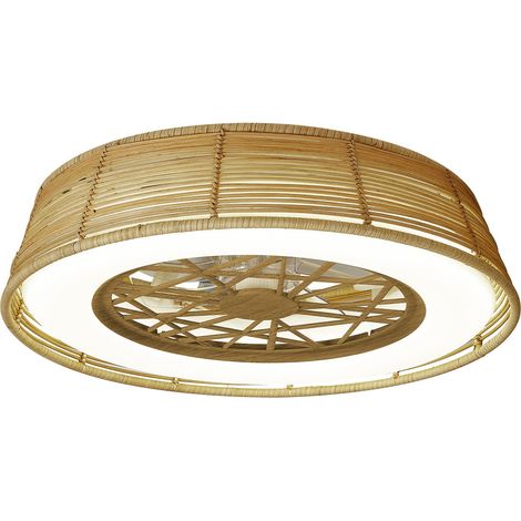 Plafonnier design, Plafonnier Ventilateur INDONESIA led 55W Bois en Plastique, MANTRA