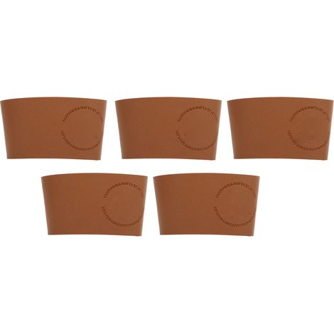 Lot de 5 manchons isothermes en cuir PU pour tasses à café, résistants à la chaleur, anti-brûlure et antidérapants, idéaux pour camping et voyages. (1/5)
