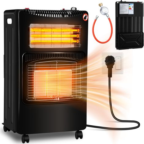 SWANEW Stufa a gas per interni stufa a gas da 4200 Watt per interni con tubo e regolatore di pressionehttps - Gas+Elettricità migliorata (1/5)