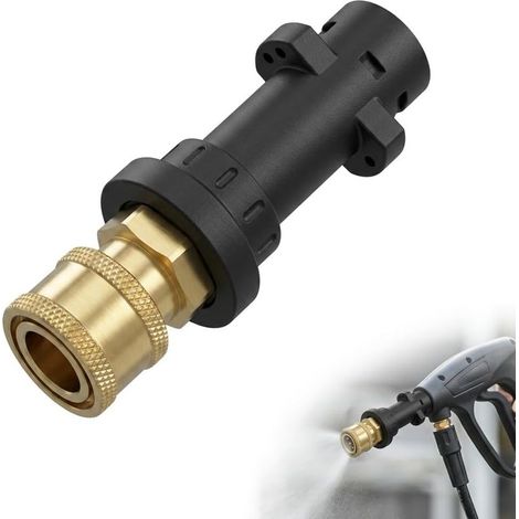 Adaptateur Nettoyeur Haute Pression pour Karcher/Kärcher Série K2 K3 K4 K5 K6 K7 Adaptateur Lance de Nettoyeur Haute Préssion avec Raccord Femelle 1/4 à Connexion Rapide (1/5)