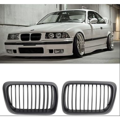 E36 97–99 avant Noir mat Reins pare-chocs Grille de hotte – (1/5)