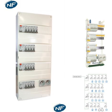 Coffret logement monté et câblé TAMC Digital Electric - 13 modules - 4 rangées - sans chauffage - pour T5/T6