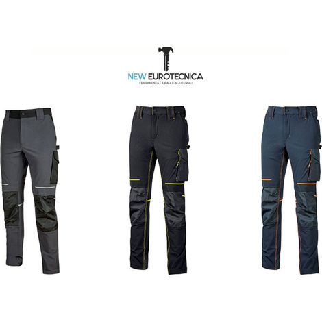 Pantaloni da lavoro u-power world u-4 stretch slim fit impermeabili traspiranti variante xxl - grigio asfalto