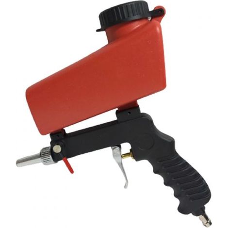 PISTOLA SABBIATRICE PNEUMATICA ARIA SERBATOIO UGELLO 1/4" SABBIARE 500 ML (1/5)