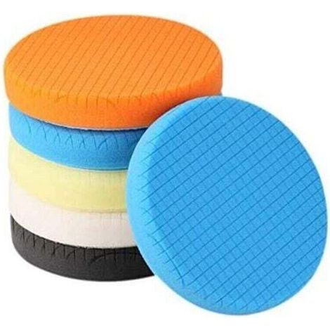 Polissage Pad, 5 Pièces 180mm/7 Pouces Éponge de Polissage Kit de Polissage pour Voiture Polisseur Tampon Pad/pour RO/DA Double Action polisseuse Polissage -SPPS7M5 (1/3)