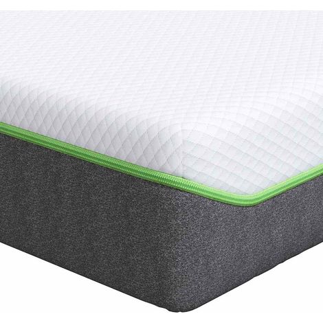 Matelas Blanc et Gris 90 x 190 cm Tissu jacquard (1/5)