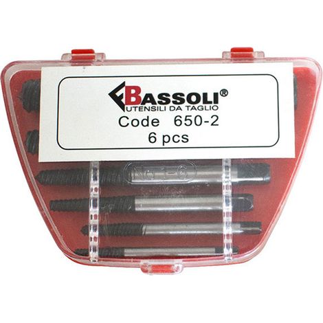 ESTRATTORI CONICI VITI SPEZZATE E PRIGIONIERI SET 6PZ DA 3-6mm A 18-24mm BASSOLI