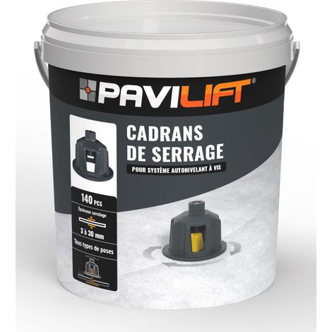 Cadrans de serrage ajourés 140 pièces – Réutilisables pour carrelage 3 à 30mm – Compatible avec croisillons autonivelants PAVILIFT (1/4)