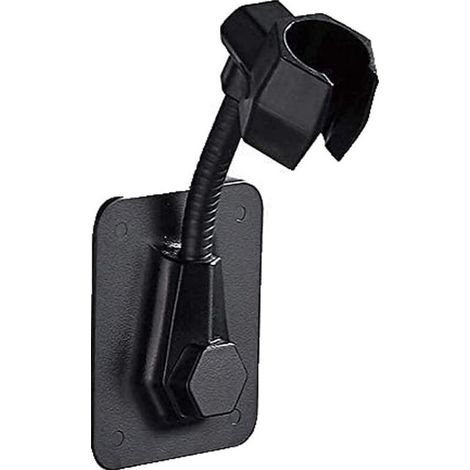 Universal Shower Holder, Wall Mount Shower Head Holder, Adjustable ABS Shower Bracket, No Drilling, Self-Adhesive, Waterproof Swivel Shower Head Holder for Bathtub (Black) (1/5)