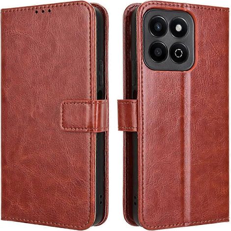 Brieftaschenhülle aus Crazy-Horse-Leder mit Struktur, kompatibel mit Honor 200 Smart 5G / Play 60 Plus 5G (1/5)