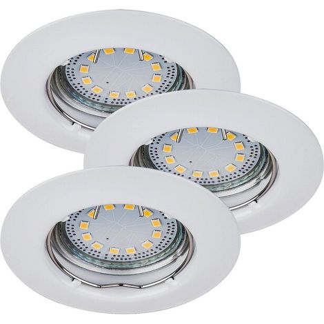 Set 3 spots ronds GU10 blancs IP44 Lite Rabalux 1046 (1/3)