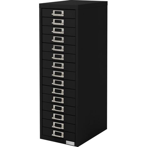 ML-Design Armadio per Archiviazione con 15 Cassetti 28x38x87 cm Nero Cassettiera in Metallo per DIN A4 Schedario per Ufficio con Portaetichette Armadietto in Acciaio Portautensili Portaoggetti (1/5)