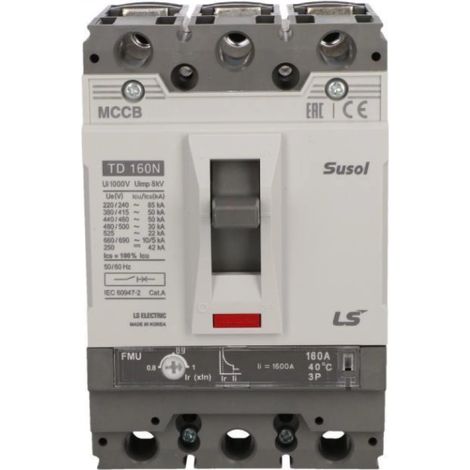 Leistungsschalter 160A 3P 50kA komplett TD160N FMU 160A 3P