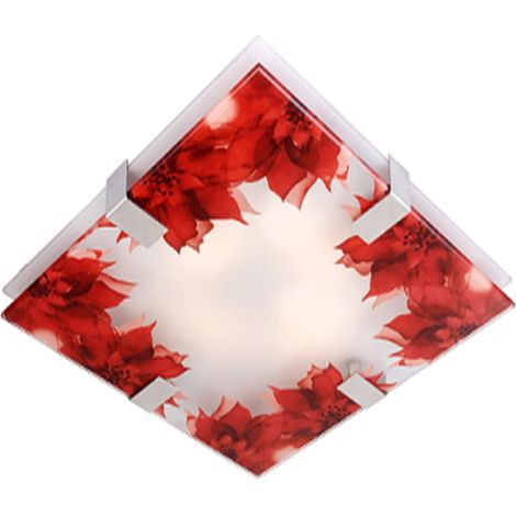 Plafonnier Candellux Rapsody blanc rouge 30x30 2xE27 (1/2)