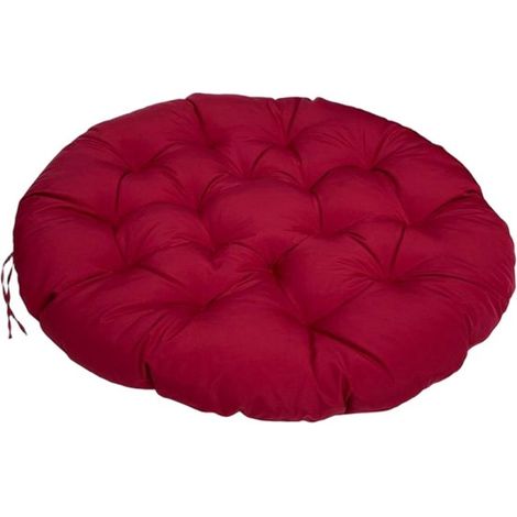 Cojín redondo impermeable para silla Papasan，Cojín de jardín cómodo de 8 cm de grosor，Asiento universal para silla colgante，Negro (1/5)