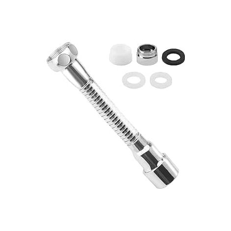 Rallonge Robinet Cuisine,Extension de Robinet Flexible à 360° 20 cm Rallonge de Robinet de Cuisine Prolongateur Robinet avec Adaptateur Rallonge D'évier Universel pour Salles de Bains Balcon Toilettes (1/5)