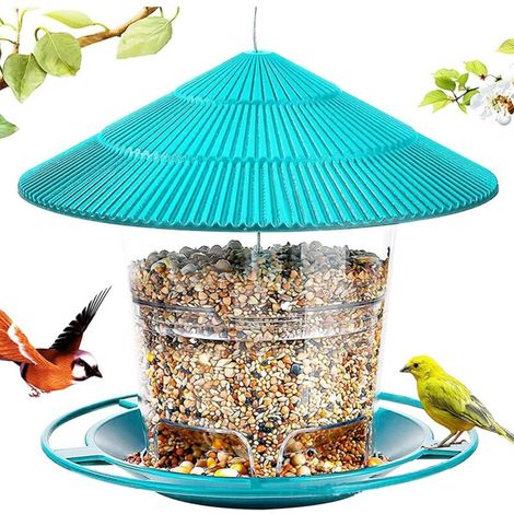 Mangeoire à Oiseaux à Suspendre, Mangeoire Oiseaux Exterieur Grande Capacité Distributeur à Graines pour Petits Oiseaux Sauvages en Plein air, Jardin, Parc