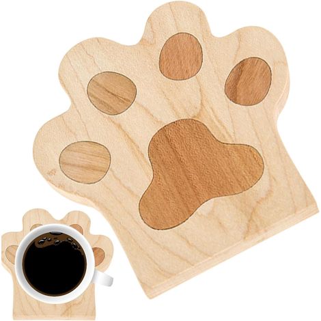 Dessous De Verre En Bois Pour Boissons Protection De Table Thermorésistante Plateau De Table Accessoires De Comptoir De Cuisine Pour Tasses En Bois Protection (1/5)