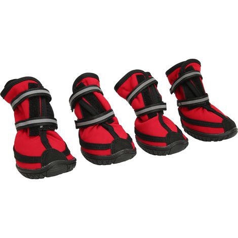 Chaussures de randonnée pour chien, semelle antidérapante résistante, respirantes, ajustables, avec protections réfléchissantes pour les pattes, taille L (1/5)