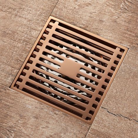 Invisible deodorizing floor drain, rose gold (square bamboo row 1010cm) (1/5)