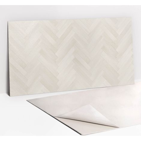 Panneau décoratif mural autocollant en vinyle imperméable – Parquet clair 100 x 50 cm – Installation facile sans outils – Pour murs et meubles (1/5)