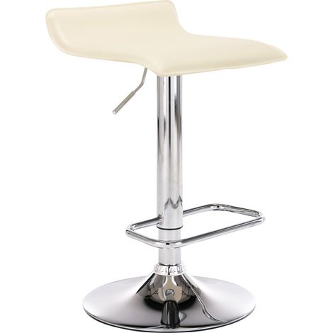 Tabouret de bar Dyn en similicuir avec pied en métal Crème (1/10)