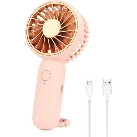 USB Tischventilator leise Mini Ventilator für Schreibtisch mit 3 Geschwindigkeitsstufen für Home Office, Schlafzimmer & Tisch PC, Rosa (1/5)