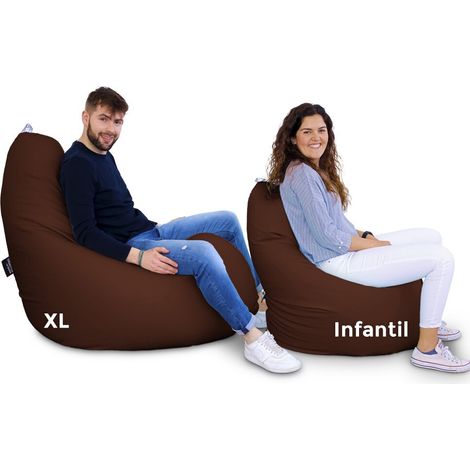 Pouf Poire Relax Similicuir Marron Enfant marron