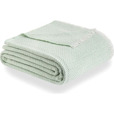 Todocama - Coperta in cotone extra morbido, quattro stagioni, copriletto multiuso, plaid per letto, coperta in pile, copriletto, copriletto, copriletto, copriletto. (120 x 180 cm, verde menta), (1/5)