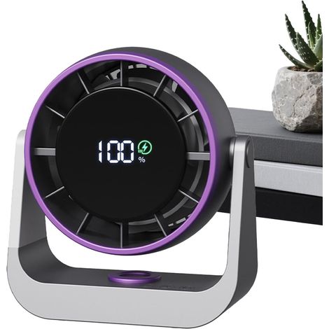 Ce ventilateur de bureau est doté d'un écran LED, fonctionne silencieusement, est rechargeable et possède des commandes tactiles (1/5)