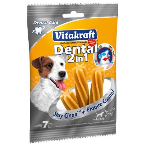 "dental 2 in 1" small snack da rosicchiare 7 pezzi - vitakraft. (1/2)